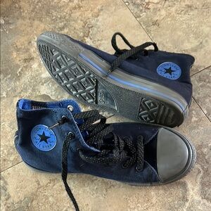 Converse Blue and Black High-Top Sneakers with Iconic Design